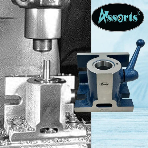 Heavy Duty 5C Collet Holding Fixture With Quick Release Lever Design For Horizontal Or Vertical Machining Setup and Rock Solid Workpiece Clamping Grip Around The Shop Floor on a CNC.
