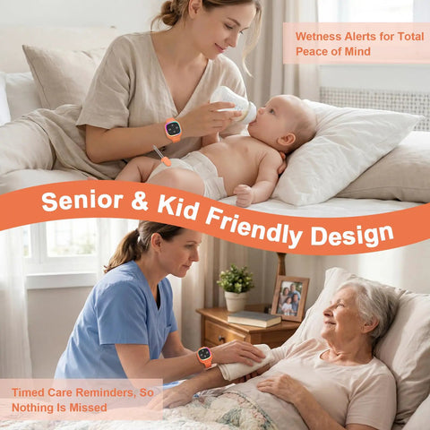Wireless Bedwetting Alarm for Kids and Teens, Stop Bedwetting Fast With Easy Clip Transmitter, Ultra Sensitive Moisture Sensor, Bedside Receiver, Pediatric Overnight Training Aid for Boys and Girls, watch and clip sensor on child