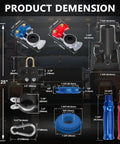 Semi Truck Air Lines Kit 12 Ft 3 In One Workhorse ABS Power Line Air Hoses dimensions with components labeled