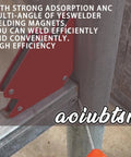 Six-piece red steel magnetic welding holder set attached to a metal frame, side view