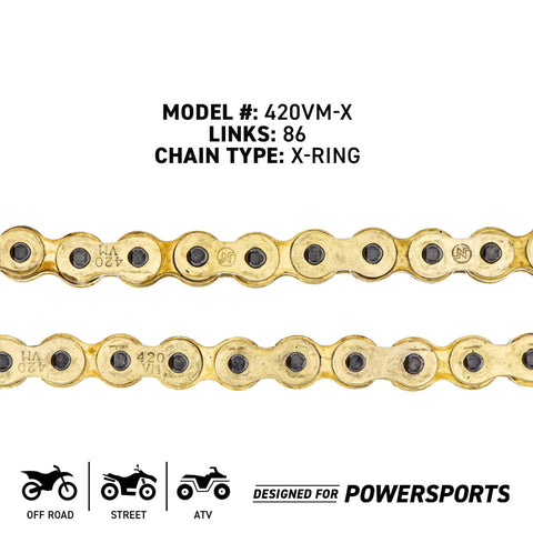 Drive Sprocket And Chain Kit For Kawasaki KLX110 And Suzuki DRZ110 Front 14T Rear 33T 420VMX XRing 86 Links OEM Compatible Sprocket