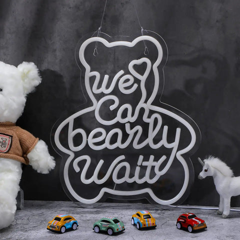 Bear Shaped Neon LED Sign For Wall Decor Lights Up Your Party Vibe With Warm White Glow Reusable Neon Sign, 14x12 in, USB powered