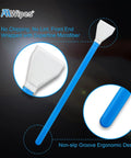 Blue-handled AAWipes sensor cleaning swab with white microfiber tip; front and side views for APS-C DSLR cameras