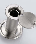Solid Brass 220 Degree Door Viewer With Rotating Privacy Cover for doors from about 1.38 inches to 2.17 inches, close-up view
