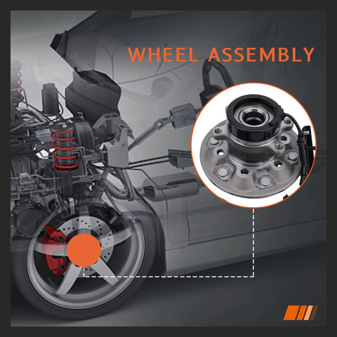 Front Right 4WD Wheel Bearing And Hub Assembly With ABS For 04 To 08 Chevy Colorado, 04 To 08 GMC Canyon, 06 Isuzu I350
