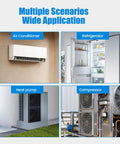 Multiple applications for 45 Plus 5uF Dual Run Start Capacitor in AC, refrigerator, heat pump, and compressor use.