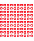 100 Pack 8mm Plastic Bird Leg Bands For Pigeons And Small Birds, No Fuss Clip Reusable Poultry Leg Rings, arranged in rows, red color