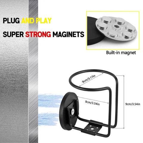 2 Pack Magnetic Cup Holder For Tractor And More, 3.54 Inch Diameter, Heavy Duty Stainless Steel Bottle Holder With Strong Magnetic Base For Forklift, Mower, Bus, Truck, Boat, Refrigerator And Treadmill.