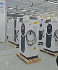 Heavy Duty Level 3 DC Fast EV Charging Station For Truck Parks And Commercial Job Sites With High Power Dispenser And No Sweat Plug In Setup For Fleet Operators Ready For Long Haul Routes in a warehouse.