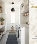 Dope Black Dome Pendant Light With Gold Trim For Kitchen Island And Dining Room Modern Hanging Fixture in laundry room