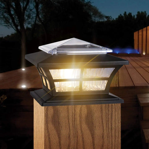 Solar Post Cap Lights For Wooden Posts 4x4 Fence Posts 6 Pack Outdoor Garden Pathway Lamps With Easy Install No Hassle