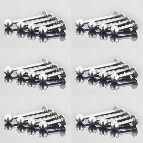 Dope 24 Piece Labret Barbell Set For Lip Helix Tragus And Cartilage Piercings In Surgical Steel Hypoallergenic 20G Includes 6Mm 8Mm 10Mm And 12Mm Sizes With Velvet Gift Bag Great Gift For Women And Men, six steel labret studs