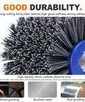 Grinder To Polisher Conversion Kit With Pro Grade M14 Handle And Wire Drawing Attachment Burnishing Wheel close-up