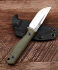 Fixed Blade Knife With G10 Handle For EDC And Outdoor Survival Heavy Duty Camping Hunting Fishing Hiking Emergency Rescue Utility Tool For Everyday Carry And Fruit Cutting with black K sheath