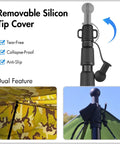 Telescoping Tarp Poles 4 Pack, Lightweight Aluminum Camping Poles with removable silicon tip for anti-slip and tear-free setup
