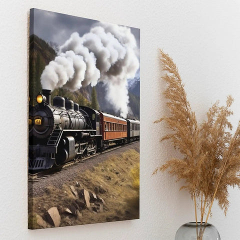 Dope Steam Locomotive Train Canvas Print Wall Art For Bedroom And Living Room Modern Boho Artwork Fade-Resistant Canvas Rich Colors