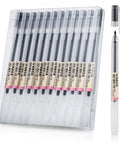 No Smear 0.5mm Gel Pens For Office And School Extra Fine Point Smooth Writing No Bleed Japanese Style Ballpoint Pens 12 Pack in case