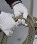 Heavy Duty Pro Grade Cotton Polyester Knit Work Gloves For Mechanics And Warehouse Crews 12 Pack Medium Size gripping thick rope.