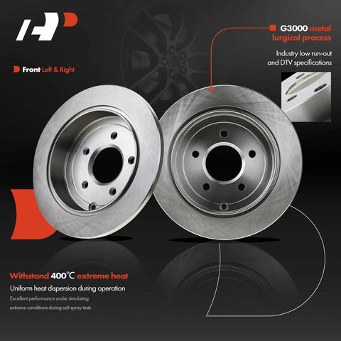 Rear Solid Disc Brake Rotors And Ceramic Pads Kit For Nissan Altima Juke Maxima Sentra 11.48 Inch Upgrade With Ceramic Pads