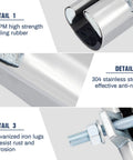 Hicarer 2-pack 1/2 in pipe repair clamps with single bolt; EDPM rubber seal, 304 stainless steel, galvanized iron lugs