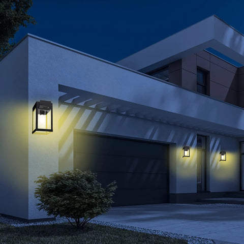 Outdoor Solar Wall Lights 2 Pack With 3 Modes Dusk To Dawn Motion Sensor LED Sconce IP65 Waterproof For Patio Fence Garden Wireless