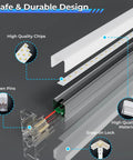 Diagram showing components of Kickass Ultra Bright LED Garage Light Hexagon Panel with high quality chips and materials.