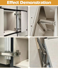 Effect demonstration of No Hassle Heavy Duty 180 Degree Lateral Hinge Set For Cabinets And Wardrobes in a modern kitchen.