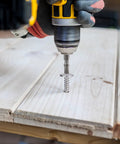 Rock Solid 150 Piece Set Of Heavy Duty Eight By One Inch Phillips Truss Head Stainless Steel Self Tapping Fasteners in use.