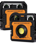 Magnetic LED Work Light With 1500 Lumens, 7 Modes, 270 Degree Rotatable, Waterproof COB Flood Light, Portable With Hook, 2 Pack