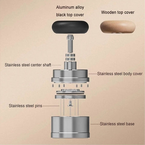 Big Time 58mm Espresso Accessories Kit Featuring Slick Stirrer Distribution Tool And Spring Loaded Distributor Leveler with detailed parts view.