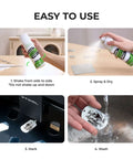XTool Black Laser Marking Spray can (8.5 oz) shown with usage steps: shake, spray, mark, wash.