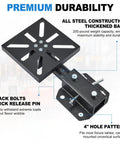 Heavy Duty Steel Vise Mount Featuring A Tough As Nails Design with thickened square base and quick release pin.