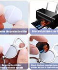 Steps to customize 10 Pack Sublimation Bottle Opener Blanks Key Rings Aluminum with heat transfer prints and film removal.