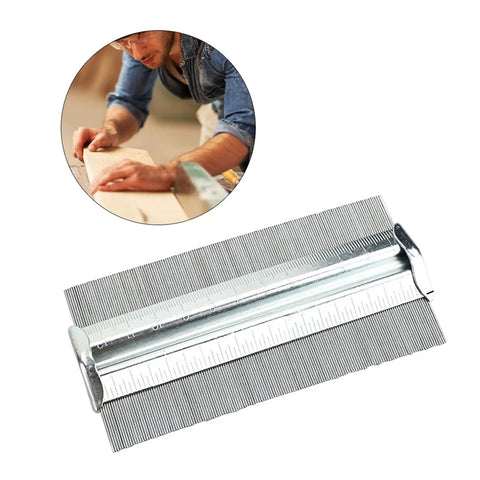 No Sweat Professional Metal Contour Gauge quickly traces irregular shapes for woodworking tile and linoleum floors with tough pins.