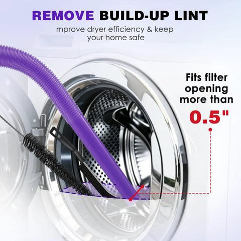 Dryer Vent Cleaner Kit With Flexible Crevice Tool And Drum Lint Brush Attachments For V7 Through V15 Vacuums A 4 Piece Set