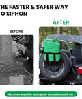 Straight Shooter Gas Siphon Hose Pump With Self Priming Syphon Tube For Fuel Water Diesel Transfer, image comparison before and after use.