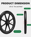 Diagram of 20 Inch Flat Free Tire And Wheel With Three Quarter Inch And Five Eighth Inch Bearings Replacement Wheels For Wheelbarrows Lawn Carts