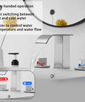 Brushed Nickel Widespread Bathroom Faucet With 3 Holes And 2 Handles Dope Modern Waterfall Sink Faucet With Pop Up Drain.