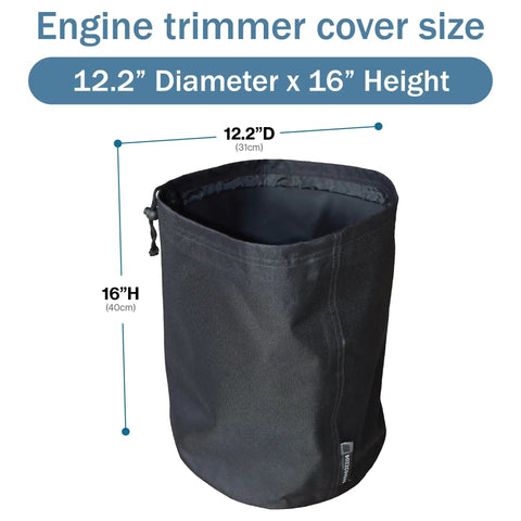 Waterproof Trimmer Engine Cover Heavy Duty 600D Weatherproof Lawn Equipment Shield for 12.2D x 16H Black Cover