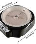 Heavy Duty Electric Coffee Roaster With Adjustable Temperature For Fresh Bean Roasting Nuts Peanuts And Popcorn Gray kitchen dryer top view with dimensions.