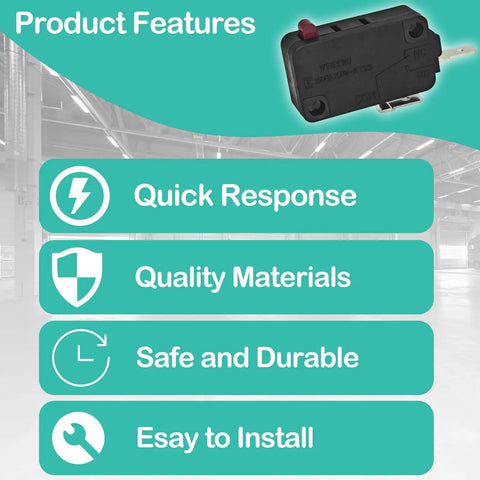 Product features of Normally Open Micro Switch Pack Of Four 20A 250VAC SPST Pin Plunger Interlock Workhorse Industrial Grade