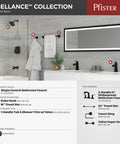 Tub And Shower Trim Kit With Valve And Cartridge, Single Handle, 3 Function Shower Head, Tub Spout, Matte Black Finish Display