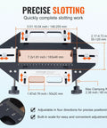 DIY Ready Door Hinge Jig For Woodworking Aluminum Alloy Hole Opener And Slotting Locator with precise adjustments and measurements.