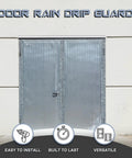Installed Two Pack 52 Inch Aluminum Door Rain Drip Cap Guard For Exterior Overhead Drip Edge Flashing Weather Stripping And Window Deflector 1.5 Inch Height Rain Diverter Silver
