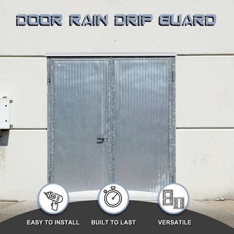 Installed Two Pack 52 Inch Aluminum Door Rain Drip Cap Guard For Exterior Overhead Drip Edge Flashing Weather Stripping And Window Deflector 1.5 Inch Height Rain Diverter Silver