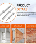 Hammer Drive Nail In Anchors For Cement Concrete One Quarter Inch Diameter Zinc Alloy 50 Pieces Durable Rust Resistant