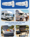 Rock Solid Heavy Duty Chrome Hinge 2 Pack Zinc Alloy RV Door Hardware For Class A Travel Trailers and Fifth Wheels Built Tough for BBQ Grills.