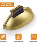 5 Pack Champagne Bronze Cabinet Pulls 3 Inch Hole Centers 76mm Bin Cup Drawer Pulls in shell style showing scratch resistance