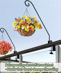 Rock Solid Heavy Duty Deck Rail Hook With 32 Inch Pole Hangs Planters Bird Feeders Lanterns And Wind Chimes Up To 15 Lbs No Sweat Install on balcony.