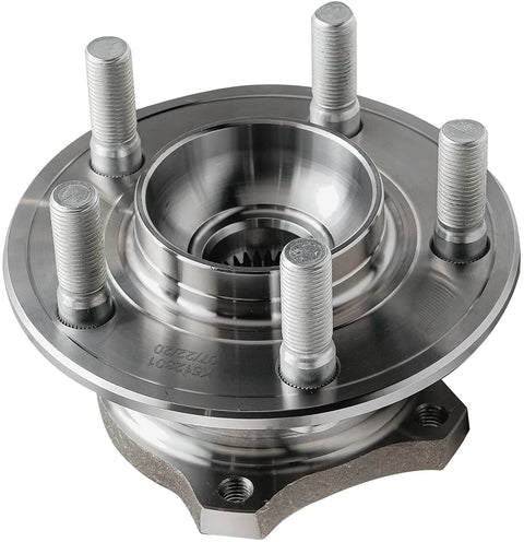 Front view of rear wheel bearing hub assembly from Rear Wheel Bearing Hubs Kit With Two Sway Bar Links For 2005 2006 2007 2008 2009 Chrysler 300, 2006 2007 2008 2009 Dodge Charger, And 2005 2008 Magnum Replacement Includes Two Wheel Bearing And Hub Assemblies And Two Stabilizer Links